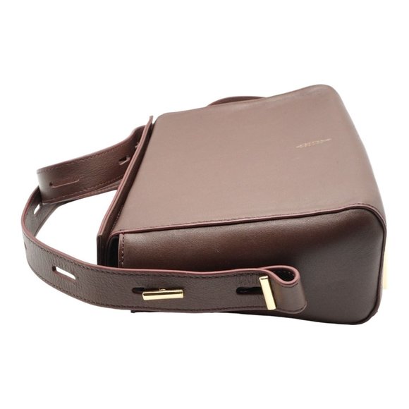 THACKER Leather Crossbody Maroon Adjustable Shoulder Strap Magnetic Closure $198 - Picture 4 of 6